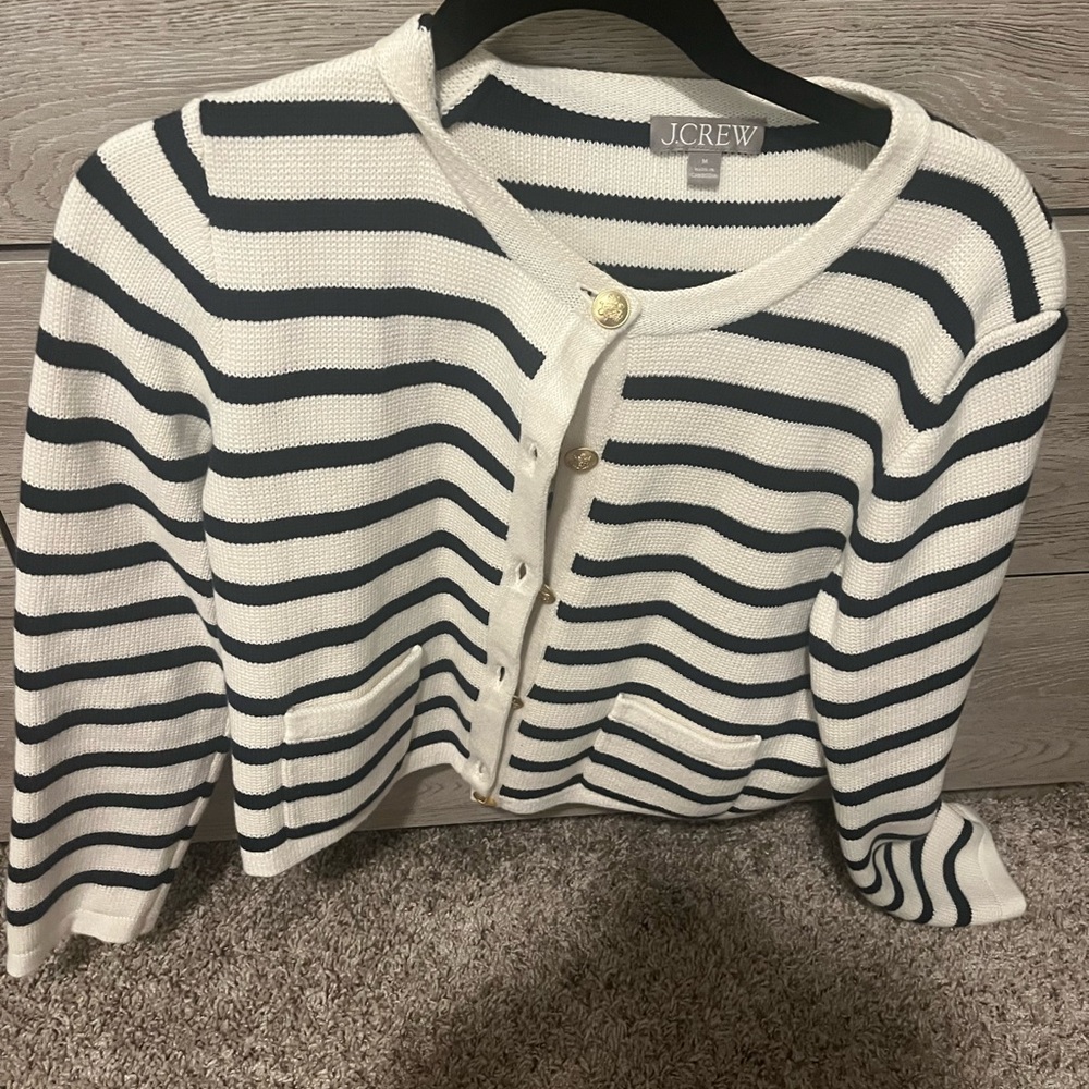 J Crew Emilie sweater lady jacket in stripe